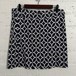 Banana Republic Women's Skirt 10 Blue Pencil Straight Stretch Geometric Print AT